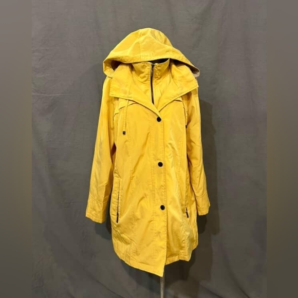 Coldwater Creek Yellow Hooded Rain Jacket - Picture 2 of 11